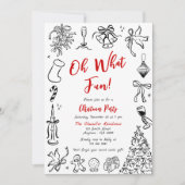 ドードルクリスマスパーティの招待状予測できなホリデイ 招待状 (正面)