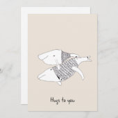 ドードルクリームが励ますグリーティングカードクジラの抱き締め 招待状 (正面/裏面)