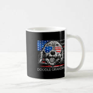 ドードルグランドパヴィンテージアメリカンフラッグドッグおもしろいファット コーヒーマグカップ