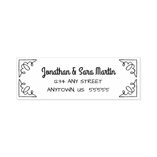 ドードルコーナーズ差出人住所 セルフインキングスタンプ (デザイン)