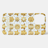 ドードルゴールデンフローラルパタパーソナライズされたーン名 iPhoneケース (裏面横)