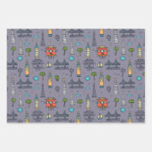 ドードルサンフランシスコラッピング紙セット3 ラッピングペーパーシート (正面3)