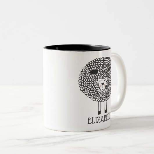 ドードルシパーソナライズされたープ ツートーンマグカップ (正面右)