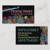 ドードルスクライブル糸のクロチェットフックのクラフトショー 名刺 (正面/裏面)