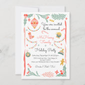 ドードルスケッチスファンキークリスマスホリデーパーティー 招待状 (正面)