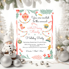 ドードルスケッチスファンキークリスマスホリデーパーティー 招待状