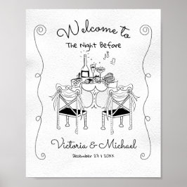 ドードルスケッチテーブルチェアファンキーリハーサルディナー ポスター