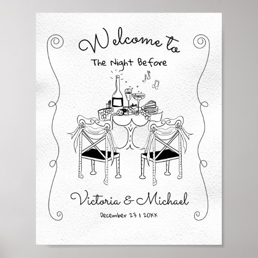 ドードルスケッチテーブルチェアファンキーリハーサルディナー ポスター (正面)