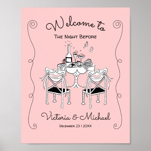 ドードルスケッチテーブルチェアファンキーリハーサルディナー ポスター (正面)