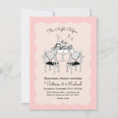 ドードルスケッチテーブルチェアファンキーリハーサルディナー 招待状 (正面)