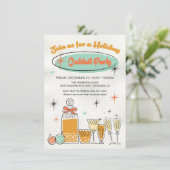 ドードルスケッチレトロクリスマスカクテルパーティー 招待状 (スタンド正面)