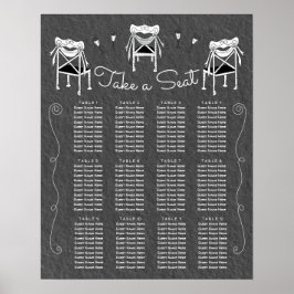 ドードルスケッチ手描き椅子座席図 ポスター