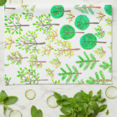 ドードルスタイルの水彩林 キッチンタオル (折り畳み)