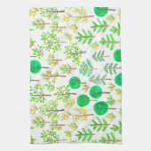 ドードルスタイルの水彩林 キッチンタオル (縦)