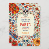 💀ドードルスタイルディアデムエルトスパーティの招待状 招待状 (正面/裏面)