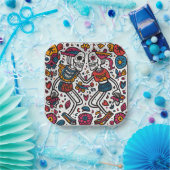 💀ドードルスタイルディアデムエルトス ペーパープレート (パーティー)