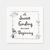 ドードルスタイルハンドドロー卒業の好意サイン スタンダードカクテルナプキン (正面)