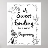 ドードルスタイルハンドドロー卒業の好意サイン ポスター (正面)