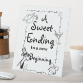 ドードルスタイルハンドドロー卒業の好意サイン 台座サイン (インサイチュ)