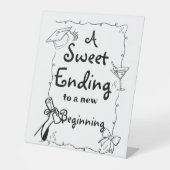 ドードルスタイルハンドドロー卒業の好意サイン 台座サイン (正面)