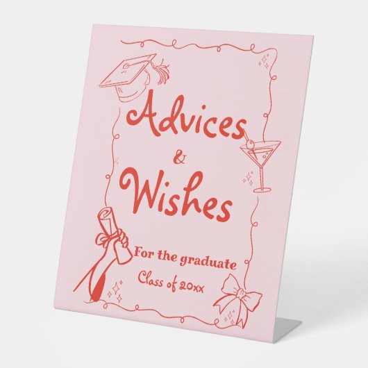 ドードルスタイルハンドドロー卒業アドバイス&ウィッシュ 台座サイン (正面)