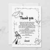 ドードルスタイルハンドドロー卒業サンキューカード 招待状 (正面)