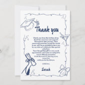 ドードルスタイルハンドドロー卒業サンキューカード 招待状 (正面)