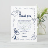 ドードルスタイルハンドドロー卒業サンキューカード 招待状 (スタンド正面)