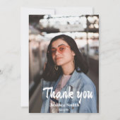 ドードルスタイルハンドドロー卒業サンキューカード 招待状 (正面)