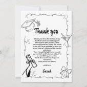 ドードルスタイルハンドドロー卒業サンキューカード 招待状 (裏面)