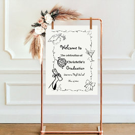 ドードルスタイルハンドドロー卒業パーティーへようこそ ポスター