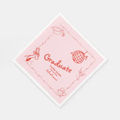 ドードルスタイルハンドドロー卒業パーティー スタンダードランチョンナプキン (角)