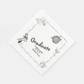 ドードルスタイルハンドドロー卒業パーティー スタンダードランチョンナプキン (角)