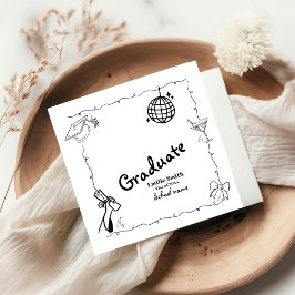 ドードルスタイルハンドドロー卒業パーティー スタンダードランチョンナプキン