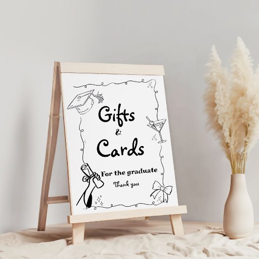 ドードルスタイル手引き卒業ギフトとカード ポスター
