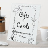 ドードルスタイル手引き卒業ギフトとカード 台座サイン (インサイチュ)