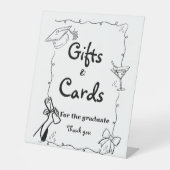 ドードルスタイル手引き卒業ギフトとカード 台座サイン (正面)