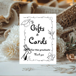 ドードルスタイル手引き卒業ギフトとカード 台座サイン