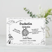 ドードルスタイル手描き卒業 招待状 (スタンド正面)