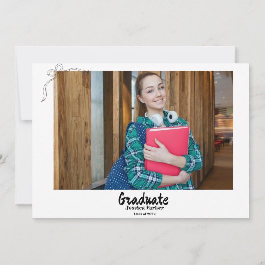 ドードルスタイル手描き卒業 招待状 (裏面)