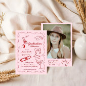 ドードルスタイル手描き卒業 招待状