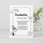 ドードルスタイル手描き卒業 案内状 (スタンド正面)