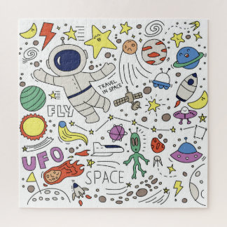 ドードルスタイル、宇宙テーマイラストレーション。 ジグソーパズル
