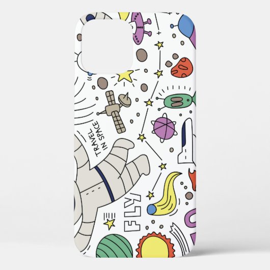 ドードルスタイル、宇宙テーマイラストレーション。 Case-Mate iPhoneケース (裏面)