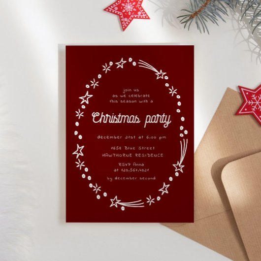 ドードルスターズイラストクリスマスパーティー 招待状