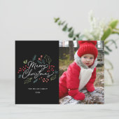 ドードルズカラフルメリークリスマスフォトブラック シーズンカード (スタンド正面)