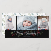 ドードルズカラフルメリークリスマス3フォトブラック シーズンカード (正面/裏面)