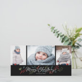 ドードルズカラフルメリークリスマス3フォトブラック シーズンカード (スタンド正面)