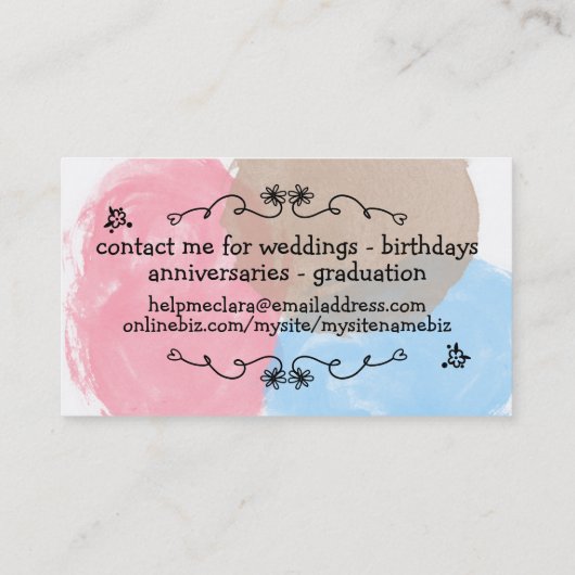 ドードルズクッキーズフラワーベーカリーベーキング 名刺 (裏面)