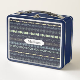 ドードルズパターン名前をカスタムする弁当箱 メタルランチボックス